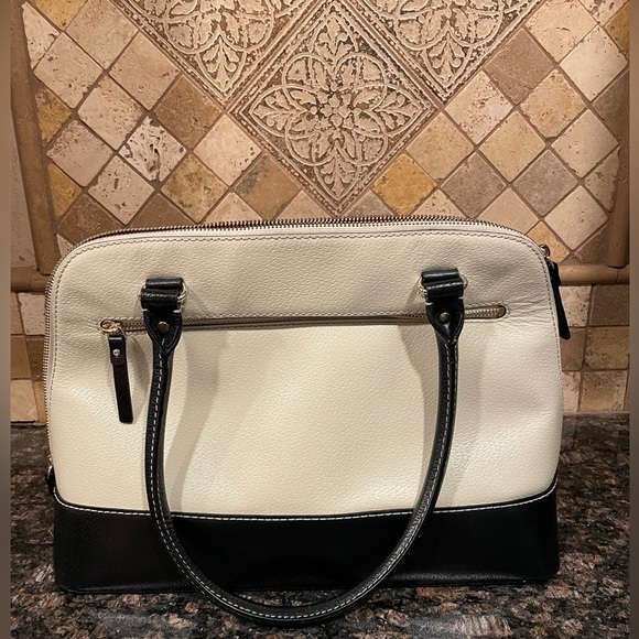Kate Spade Black and Cream - Pebbled Leather Tote Handbag - Picture 4 of 8